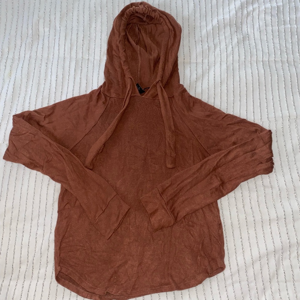 Burnt orange cropped hoodie